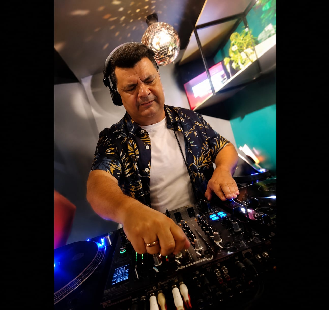 Edisil no comando do toca-discos